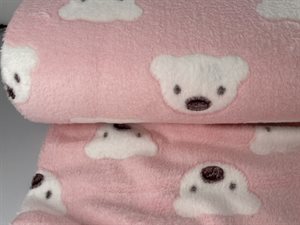 Koralfleece -  bamser i baby lyserød, meget blød